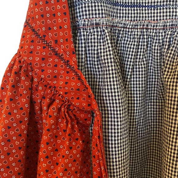 Handmade Red Cotton Gingham 3-Pocket Halter Apron Retro Kitchen OS - Picture 11 of 16
